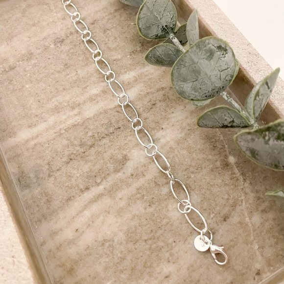 925 Sterling Silver Oval Link Bracelet Dainty Bracelet Round Circle Link Chain - Picture 5 of 5